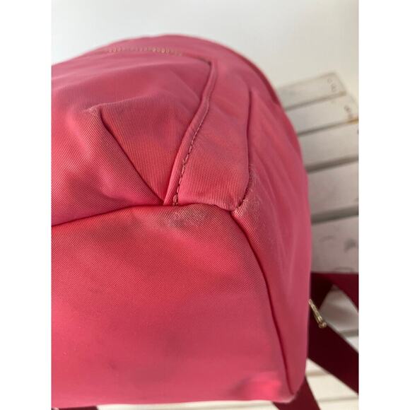 KATE SPADE, SMALL PINK AND MAROON NYLON BACKPACK WITH POCKET - Picture 8 of 16